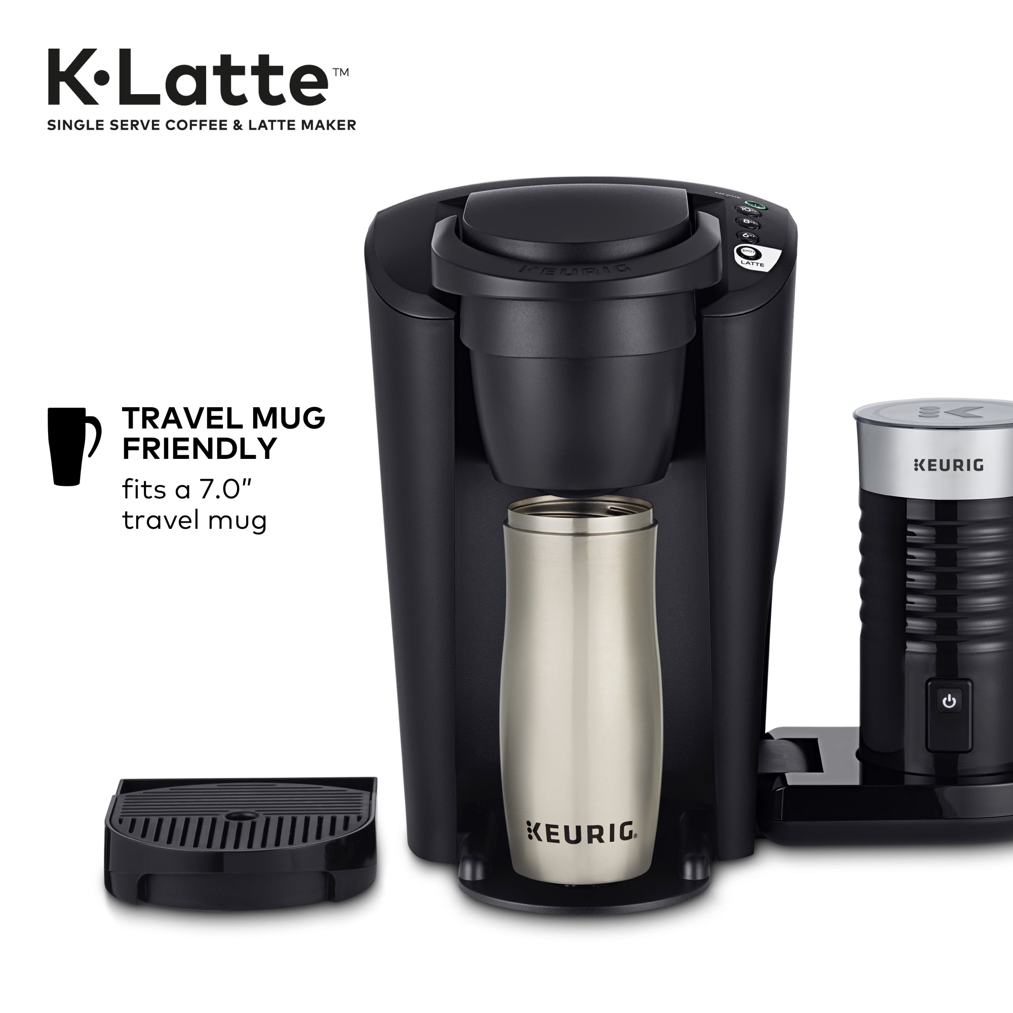 Keurig K-Latte Single Serve K-Cup Coffee and Latte Maker, Comes with Milk Frother, Compatible With all Keurig K-Cup Pods, Black Keurig K-Latte Single Serve