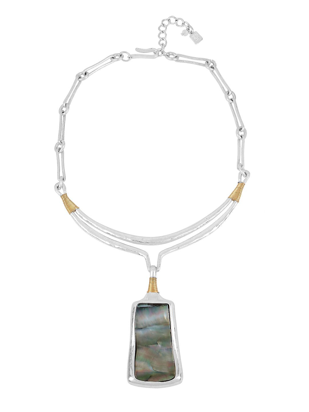 Riley Bold Moves Two-Tone Plated Sculptural Pendant Necklace