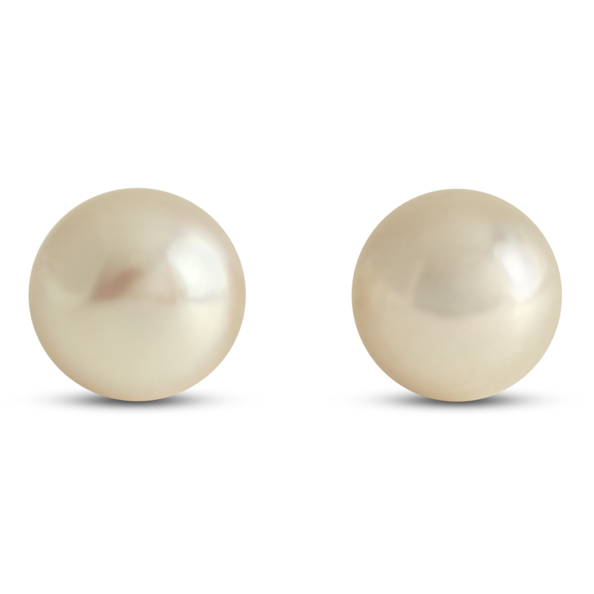 8mm Pinkish Pearl Earrings with 14k Yellow Gold Push Backings