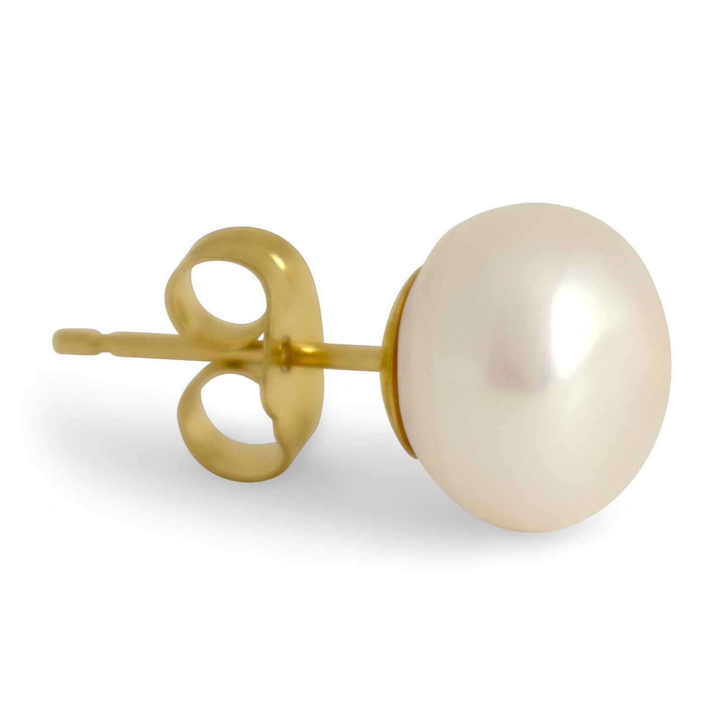 8mm Pinkish Pearl Earrings with 14k Yellow Gold Push Backings