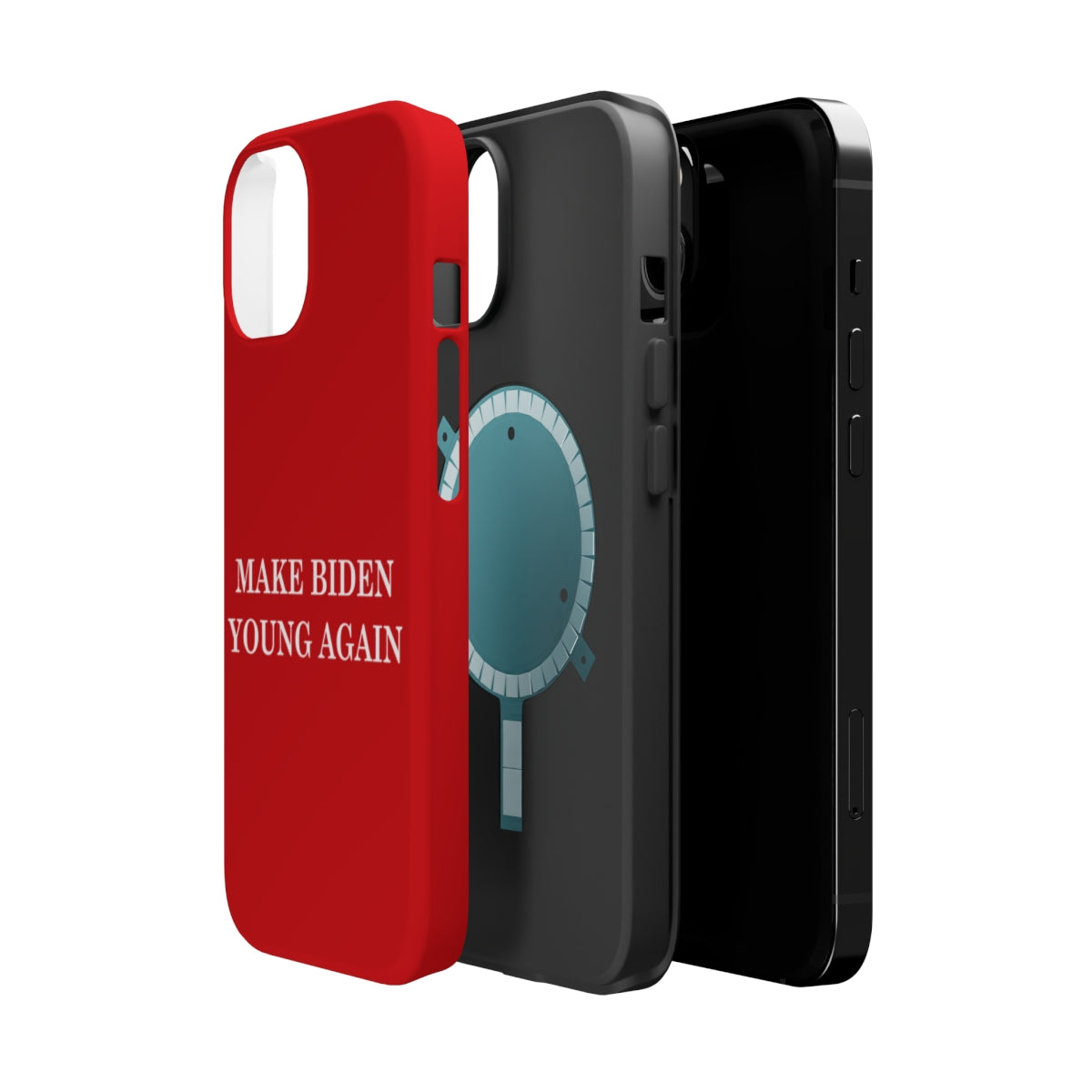 DistinctInk Tough Case for Apple iPhone, Compatible with MagSafe Charging - Make Biden Young Again