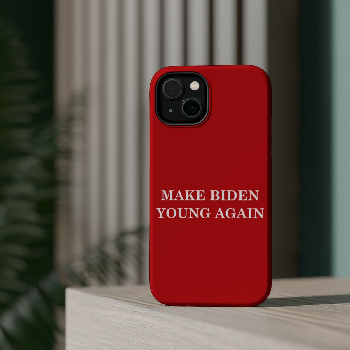 DistinctInk Tough Case for Apple iPhone, Compatible with MagSafe Charging - Make Biden Young Again