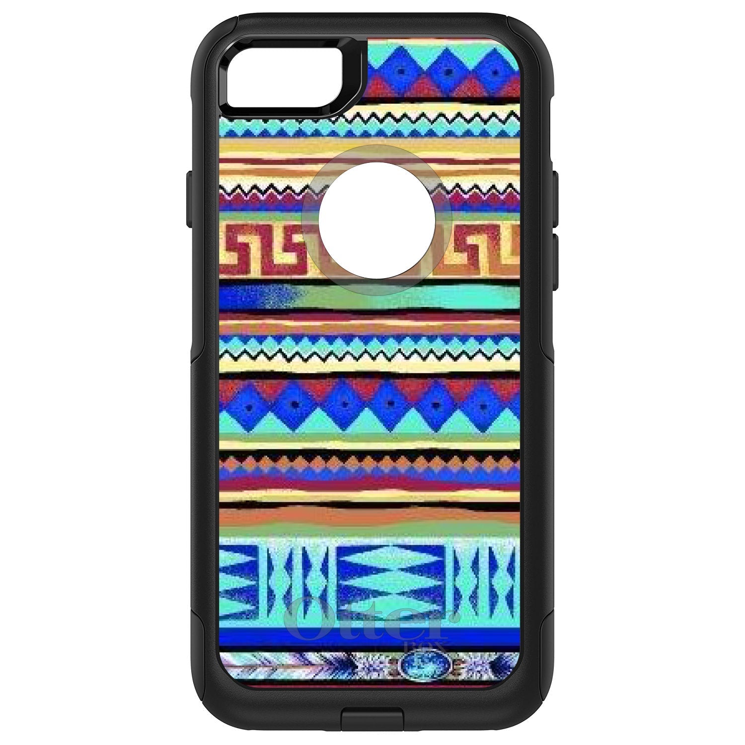 DistinctInk? OtterBox Commuter Series Case for Apple iPhone or Samsung Galaxy - Blue Red Yellow Tribal Print
