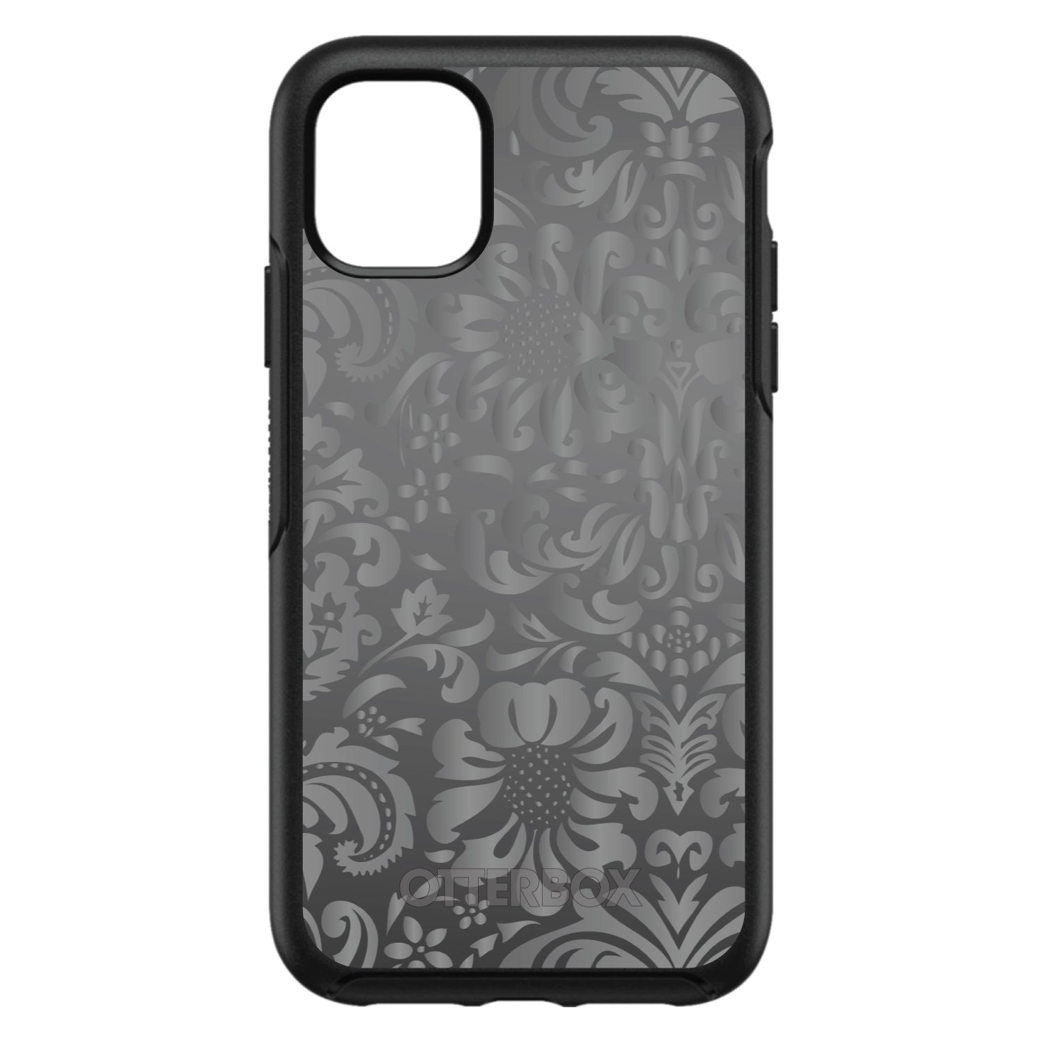 DistinctInk? OtterBox Symmetry Series Case for Apple iPhone / Samsung Galaxy / Google Pixel - Shades of Grey Floral Pattern