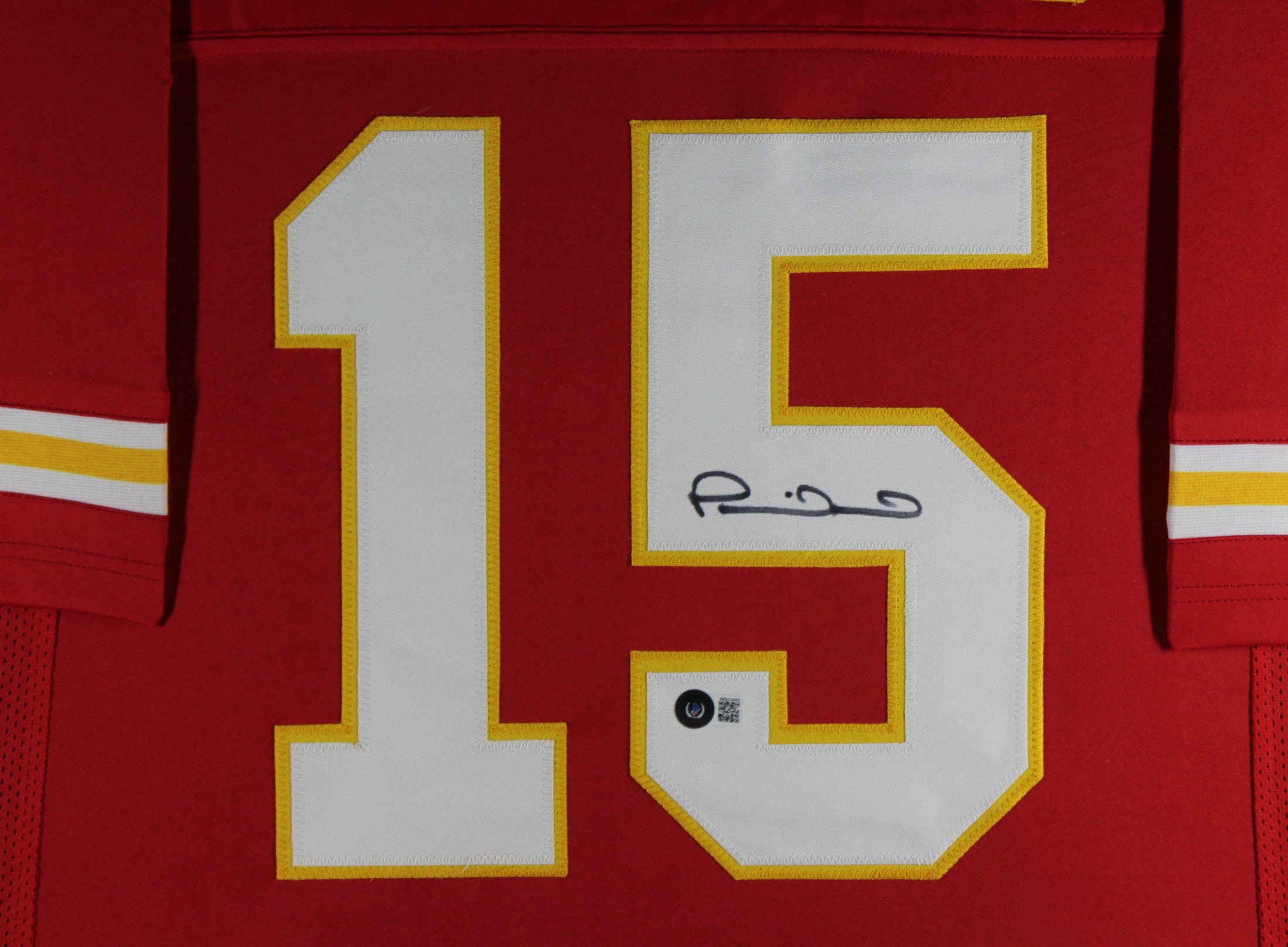 Patrick Mahomes framed autographed red jersey