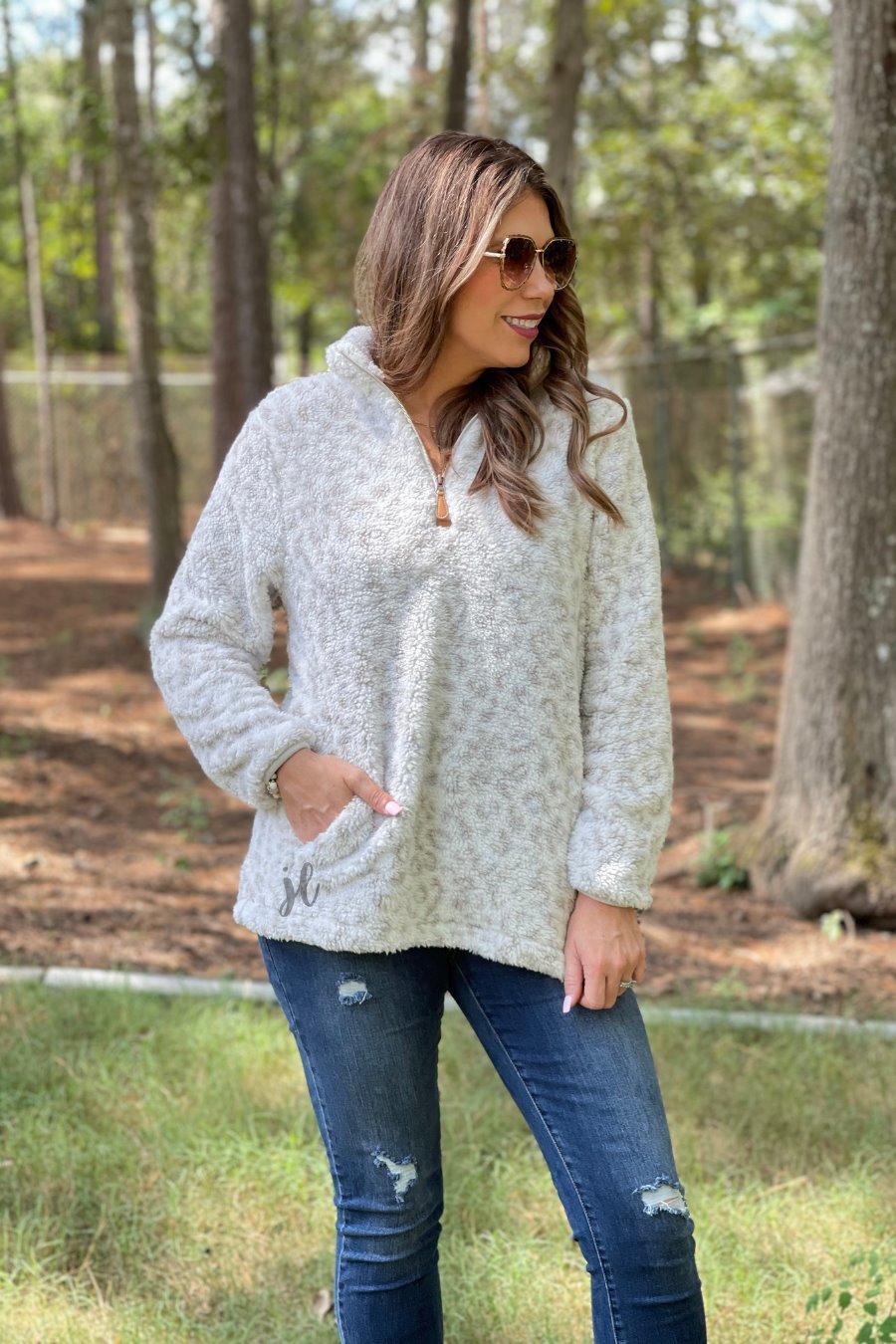 Corbin Neutral Leopard Pullover