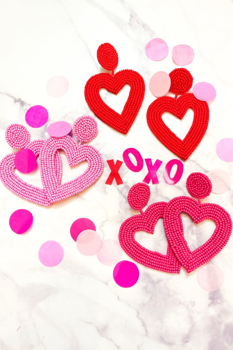 Always My Valentine Beaded Heart Earrings