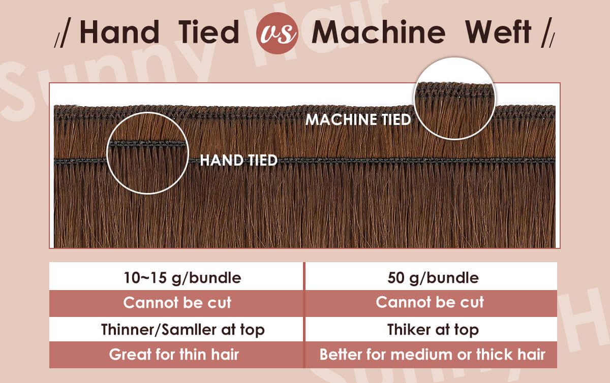 hand tied vs machine weft sunny hand tied weft extensions sunny hair hand tied weft hair extenisons sunny hair hand tied  wefts sunny hair near me  sunny hair best hand tied weft hair extension