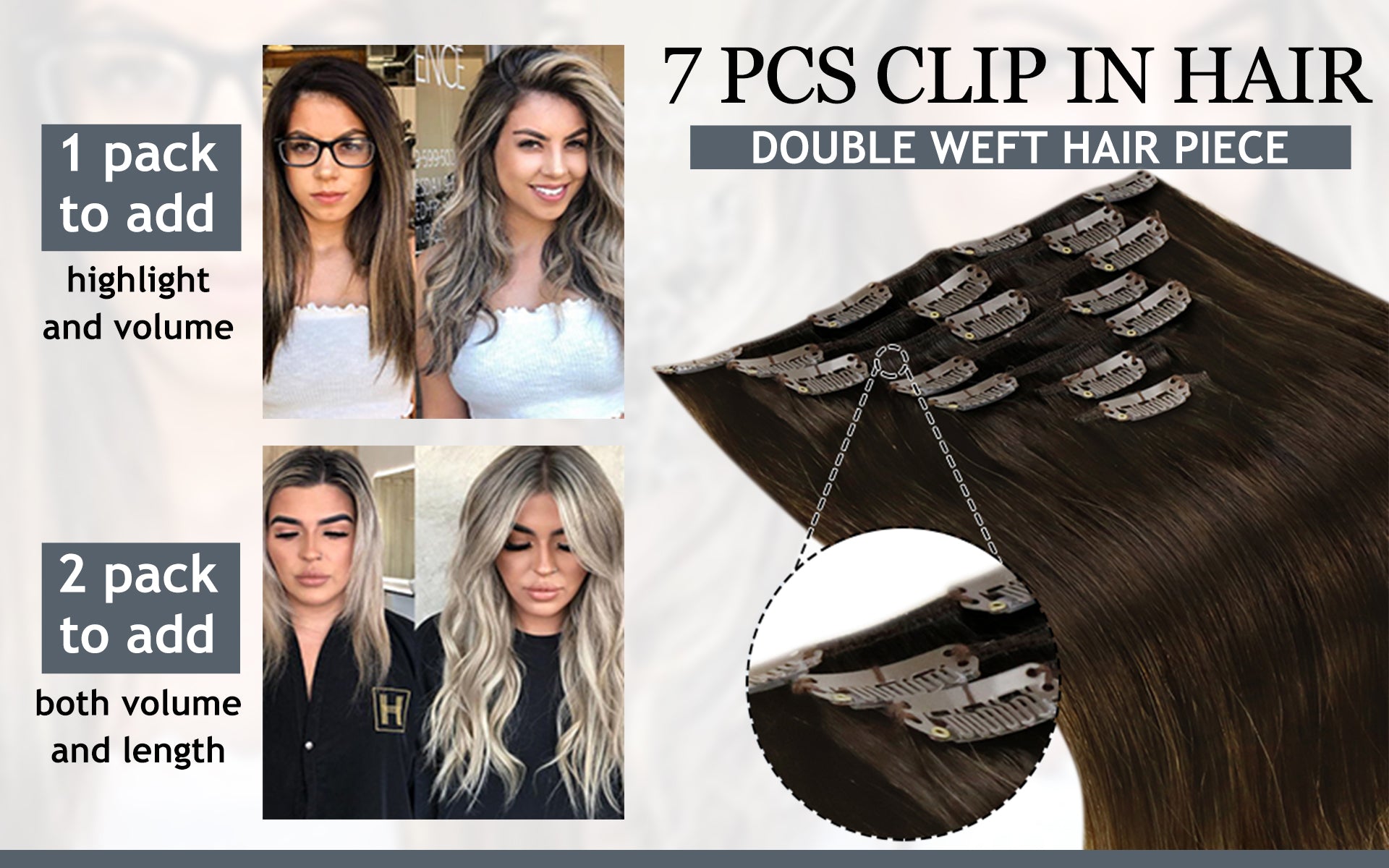 Sunny Human Hair Clip in Hair Extensions