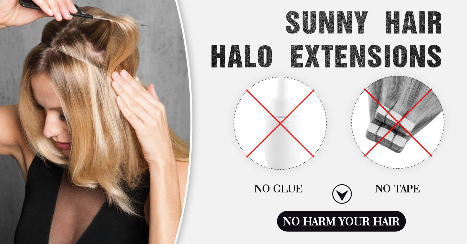 Sunny hair，halo hair extensions,no glue,no tape,best halo hair extensions