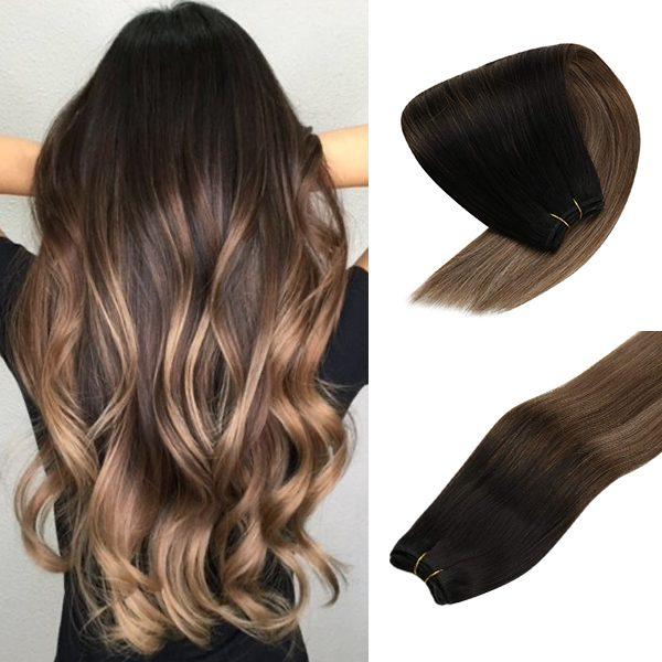 Weft Hair Extensions Double Weft Hair Bundles Balayage