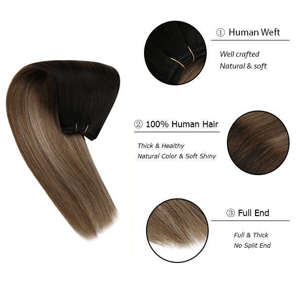 Weft Hair Extensions Double Weft Hair Bundles Balayage