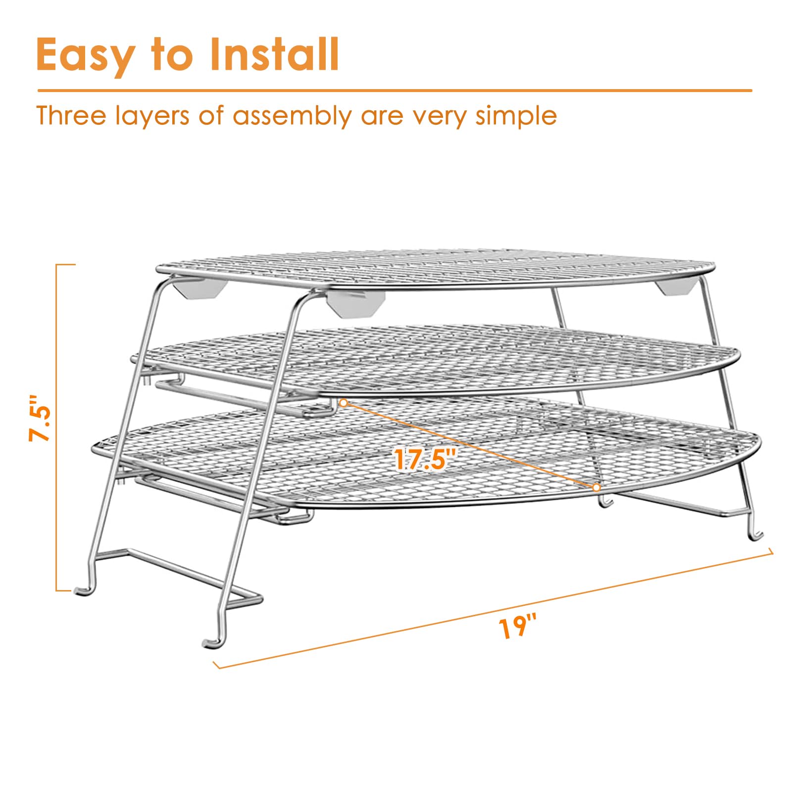 AJinTeby Foldable Multipurpose Jerky Rack Warming Rack, Cooking Expansion, for Most Grills, Big Green Egg, Kamado Joe, Pellet Smoker Grill Accessory