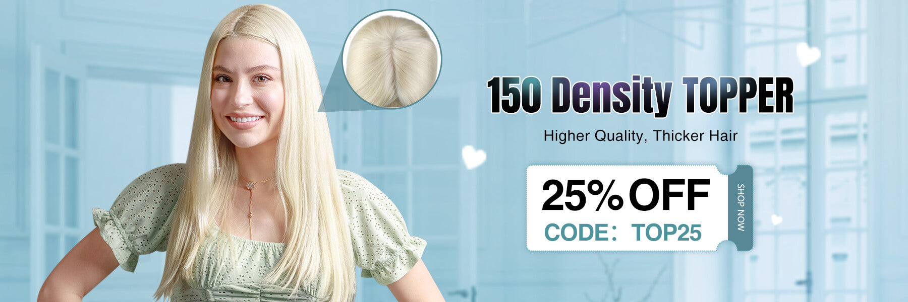 150% density topper human remy hair