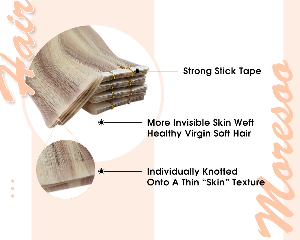 invisible seamless tape in virgin human hair