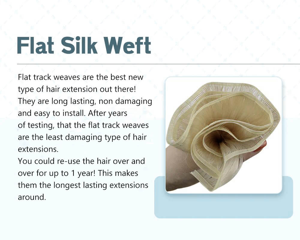 silk flat weft hair virgin bundles invisible weft hair extension