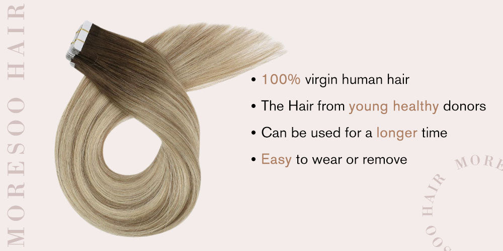 Moresoo virgin tape human hair