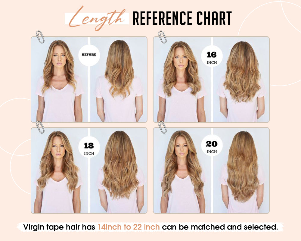 how to choose invisible seamless tape in virgin human hair length