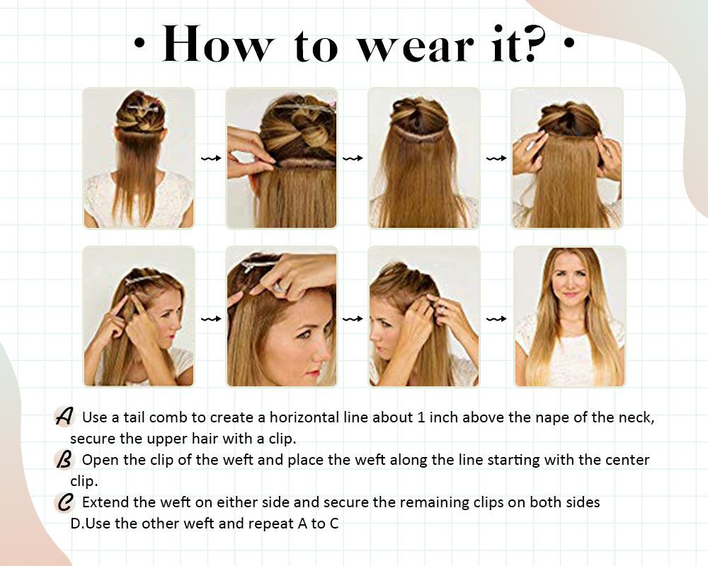 how to wear moresoo seamless clip in human hair