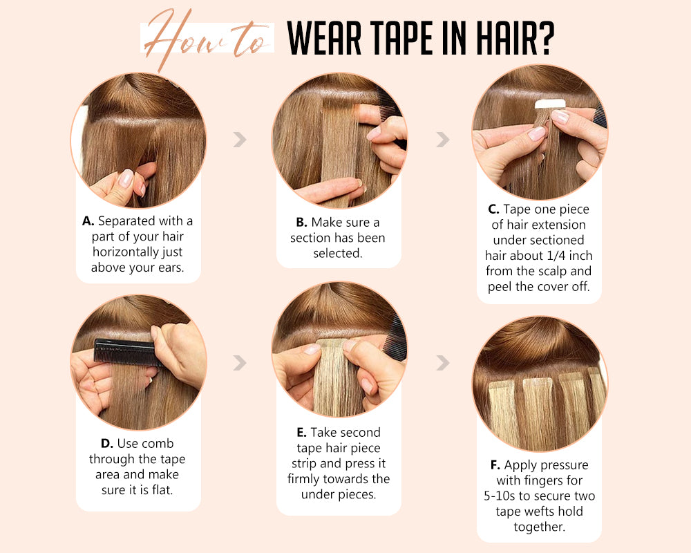 how to wear injection tape in virgin human hair extensions