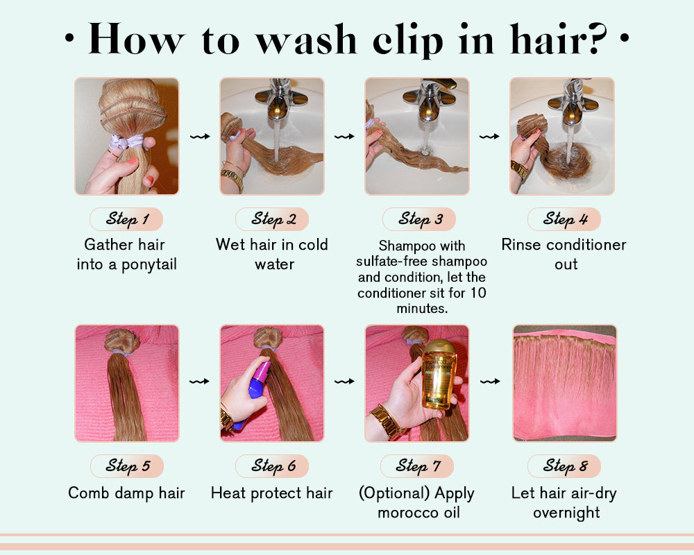 how to wash clip in hair extension