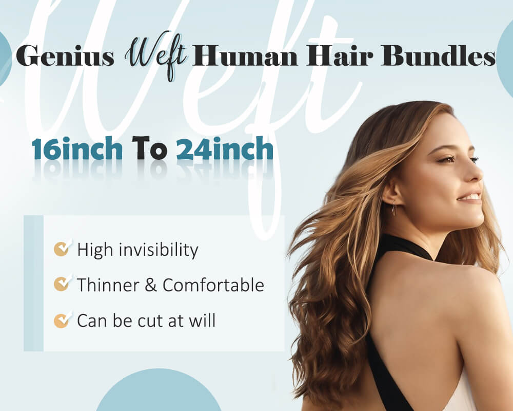 Moresoo Genius Weft Human Bundles High Invisibility and Can be Cut At Will for Women hair extension- hair extension lengths-extension hair-weft-weft hair extensions-weft extensions-hair weft-hair weft extensions