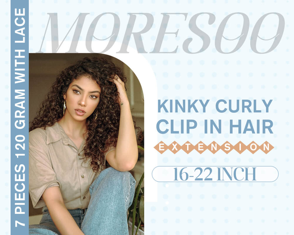 kinky curly clip in hair