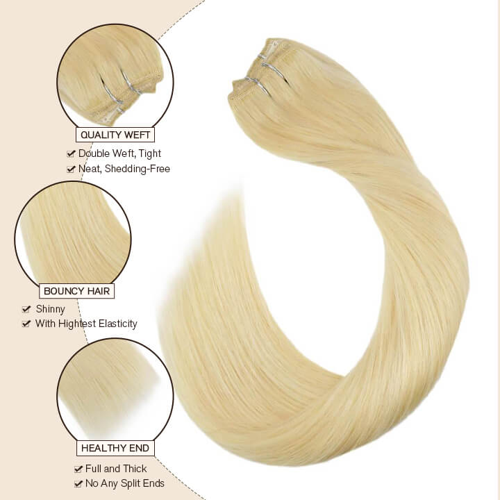 Clip In Hair Extensions Human Hair One Piece Clip On Blonde 613 Ugeathair Clip In Hair Extensions Human Hair One Piece Clip On Blonde 613 Ugeathair