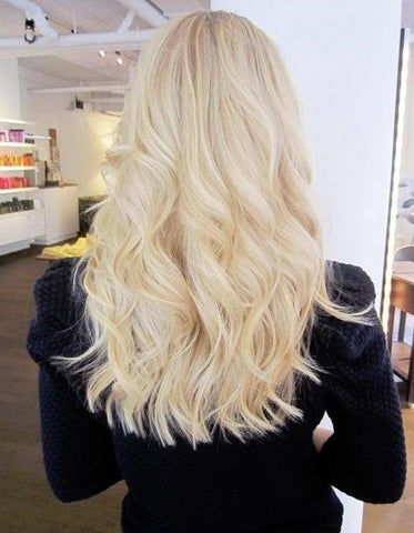 blonde real human hair extensions