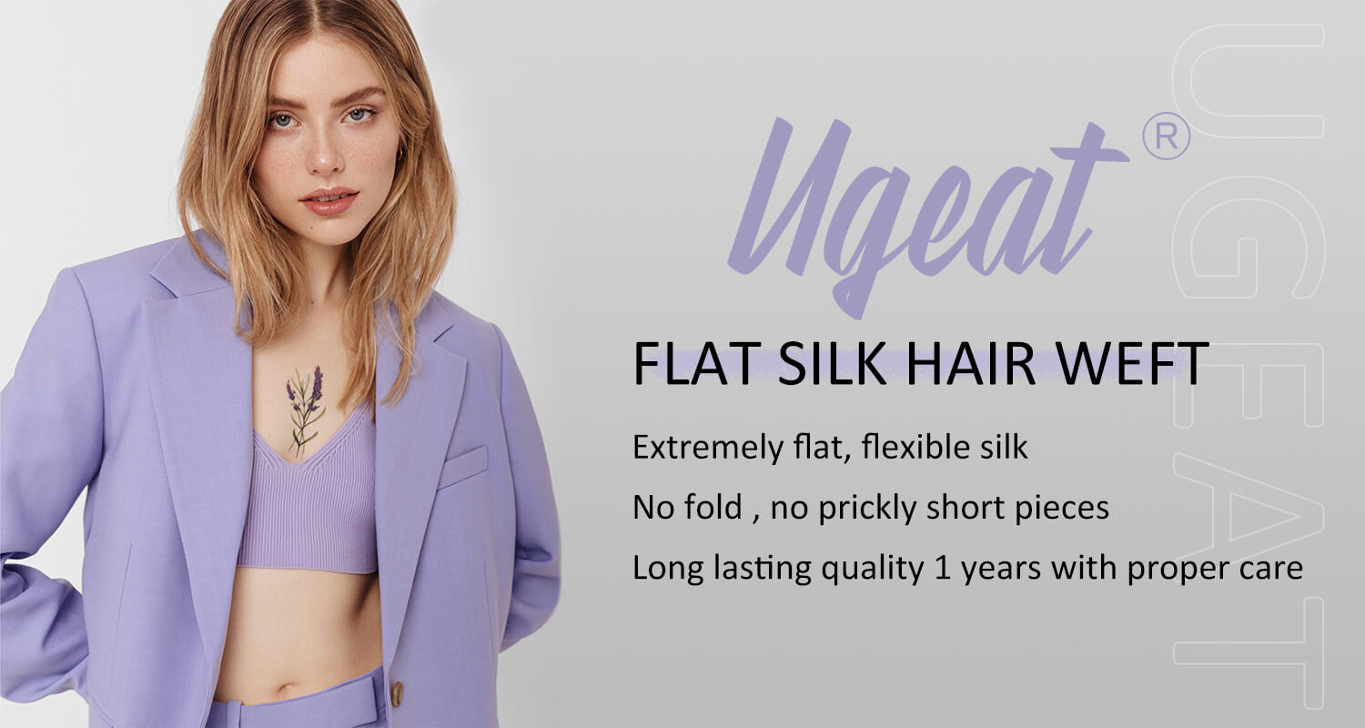 Ugeat Virgin Flat Silk Weft Hair