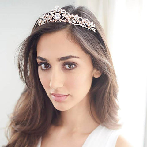 Regal Updo With a Jewel Crown