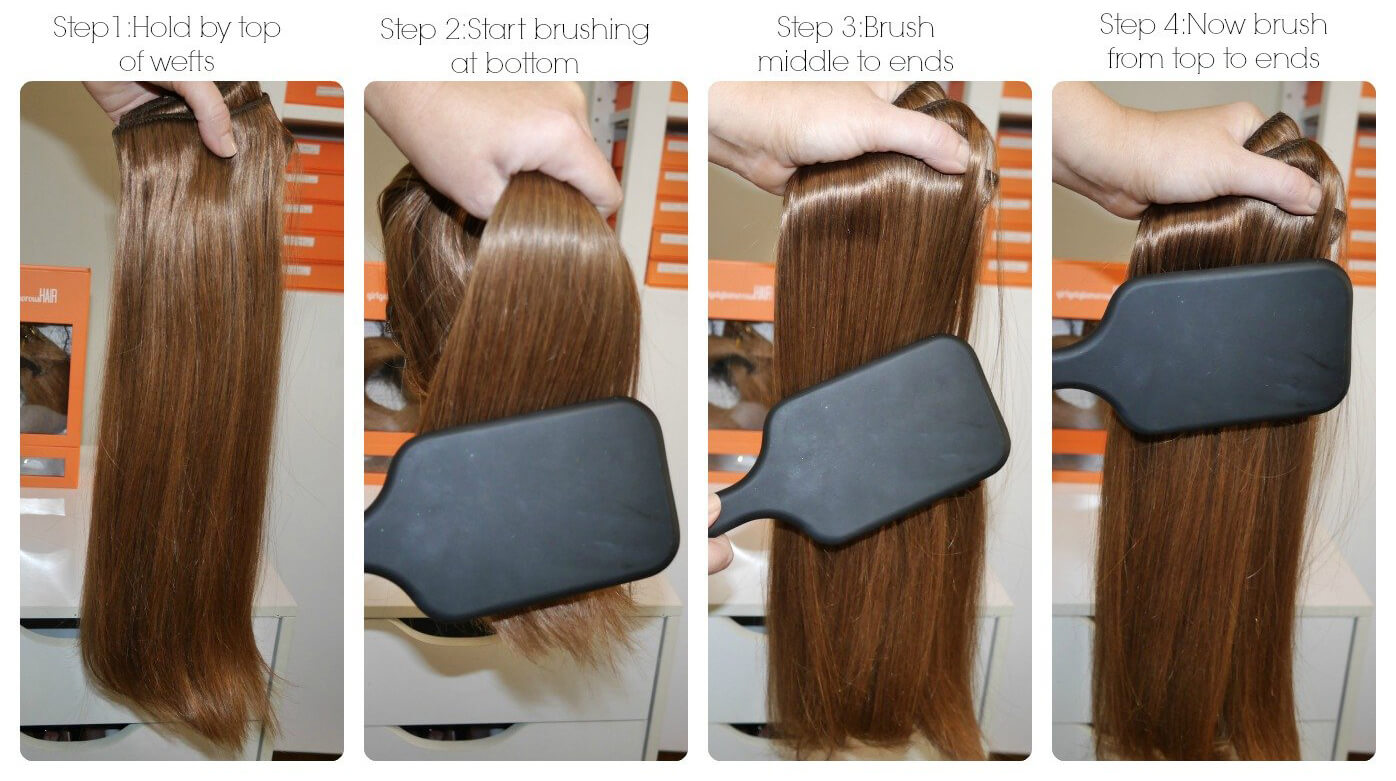 How to brush hair extensions