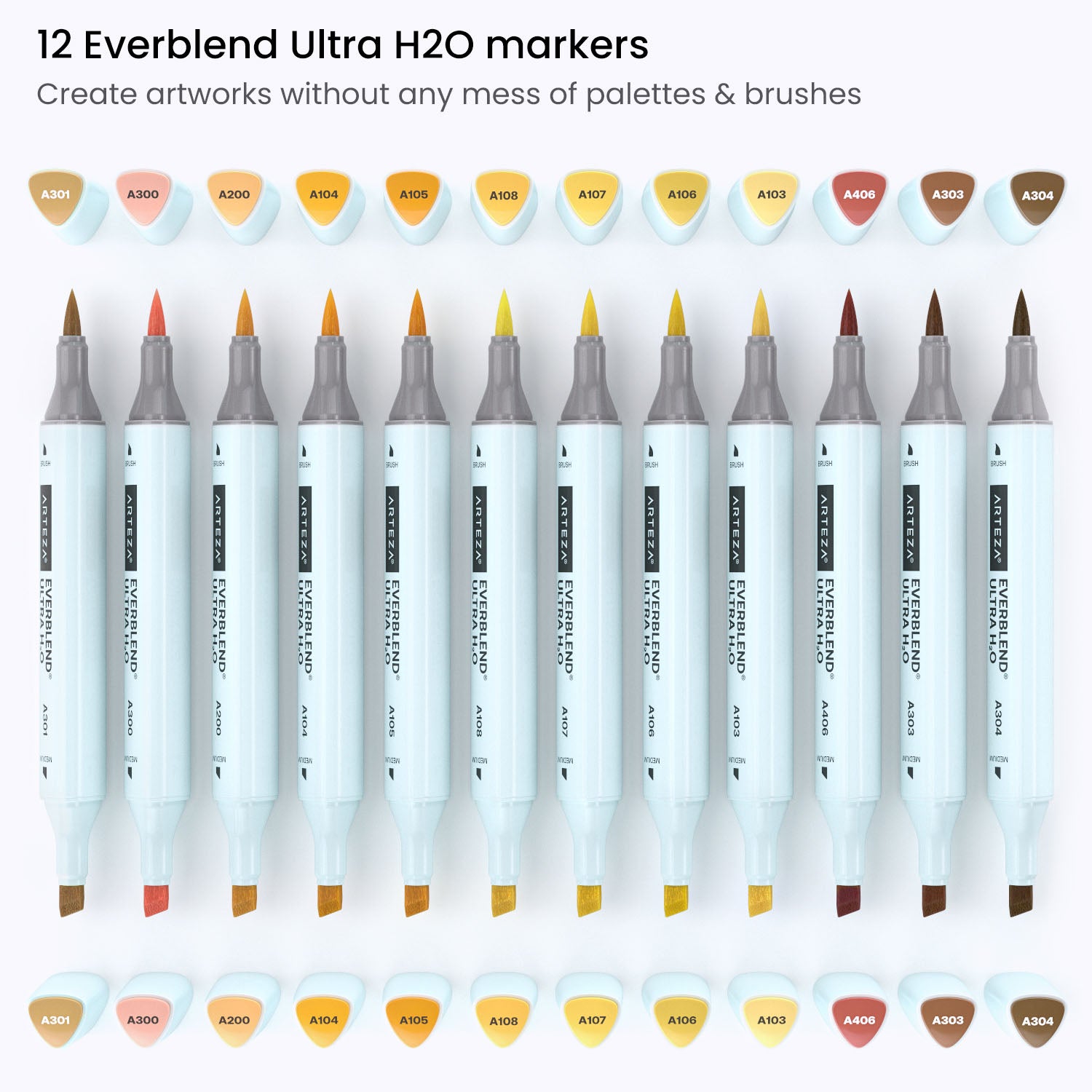 EverBlend? Ultra H2O Markers, Earth Tones, Dual-Tip  - Set of 12