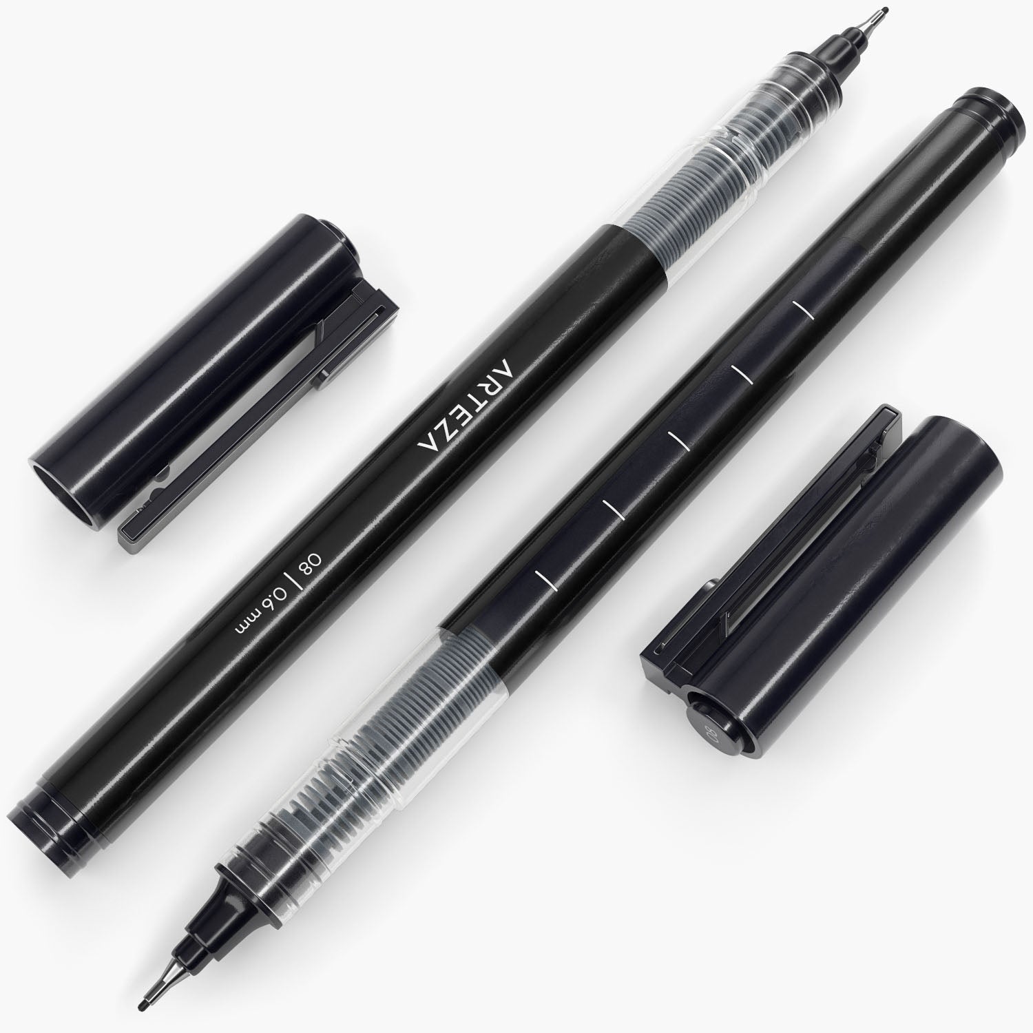 Liquid Micro Line Pens, Black Japanese Ink, Assorted Nibs - Set of 5