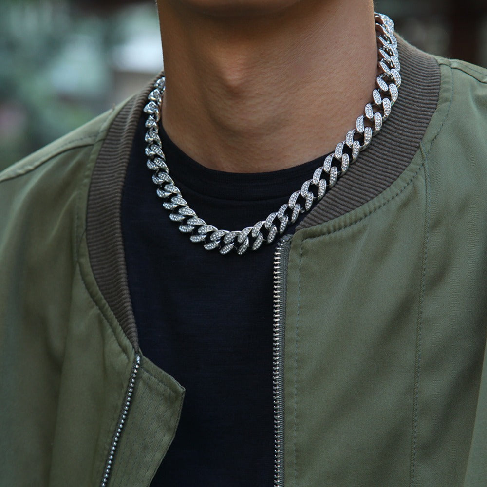 White Gold Cuban Link Necklace