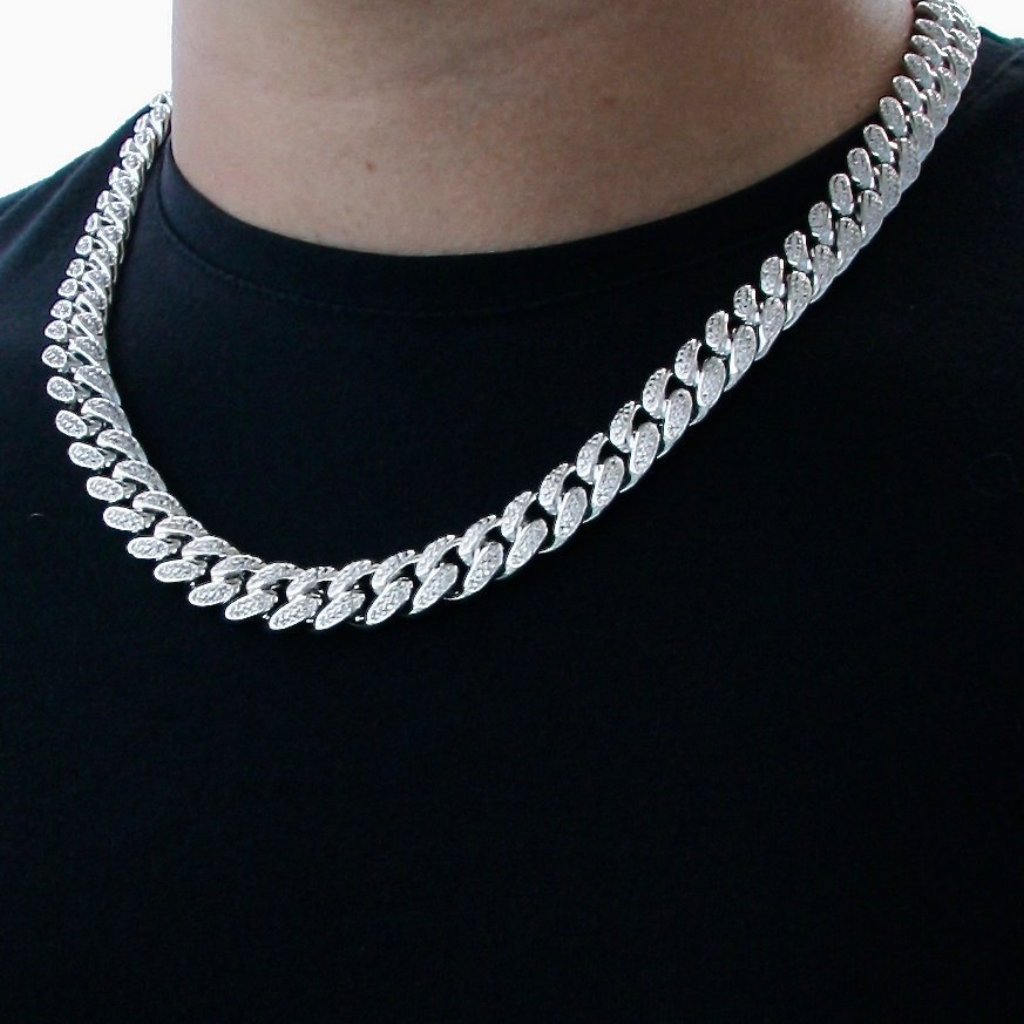 White Gold Cuban Link Necklace