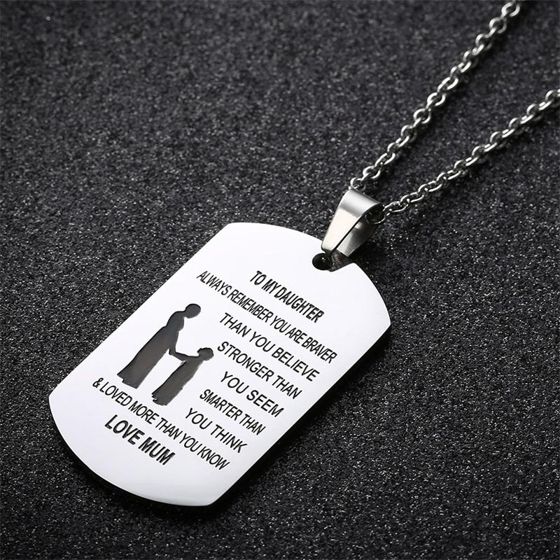 Love Dad / Love Mom Tag Necklaces