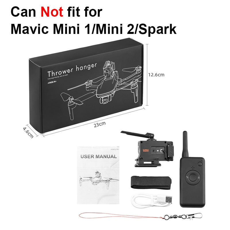 Thrower for DJI Mavic 3/Maivc 2 Pro Mini Air 2S/Mini 3 Pro FIMI X8 SE 2020 Delivery Parabolic Drone Airdrop System