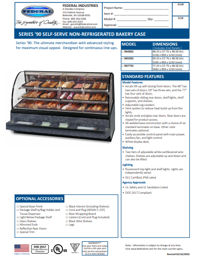 Non Refrigerated Self-Serve Display Federal SN48SS 59