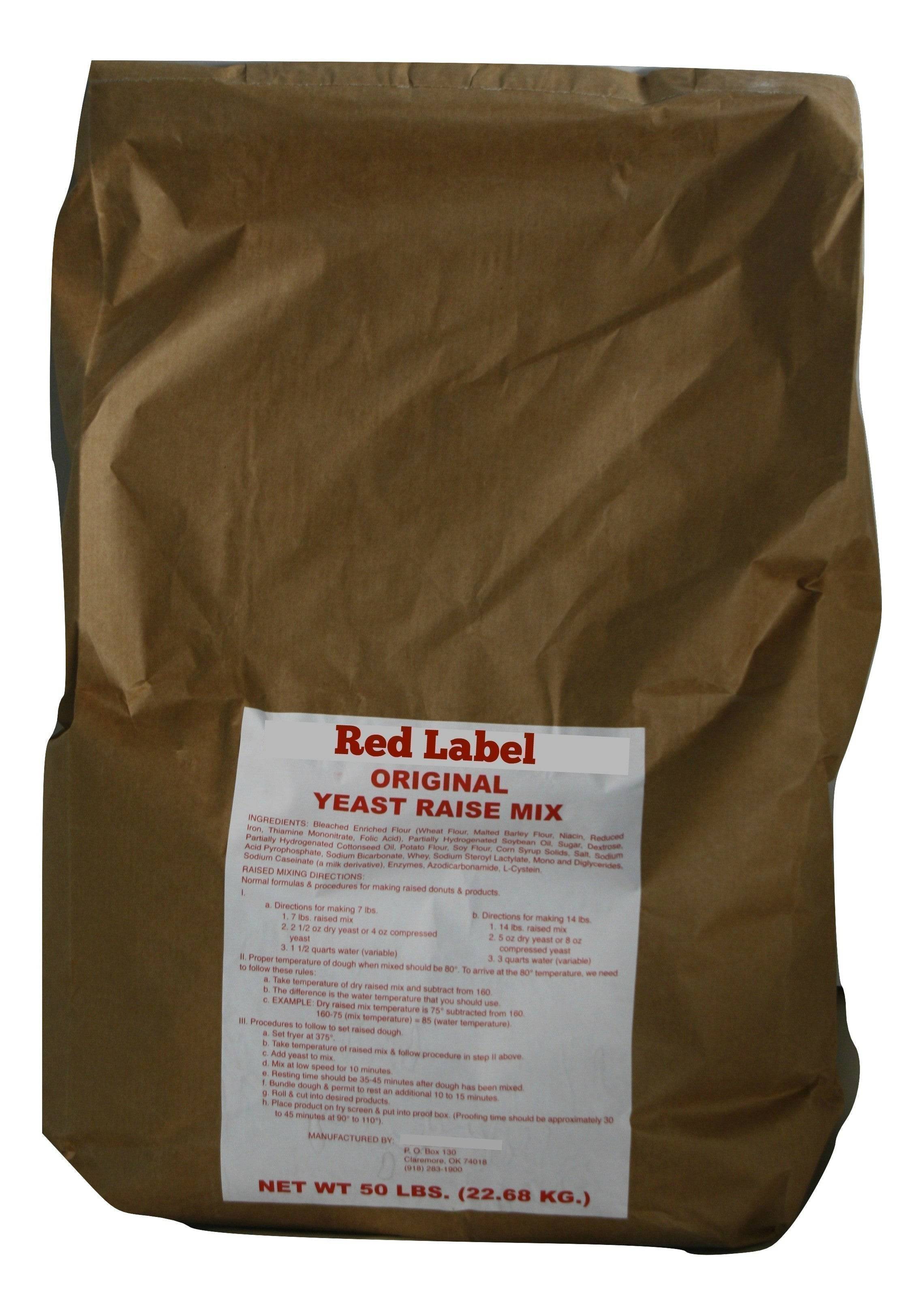 Red Label Raised Donut Mix 50 Pound Bag