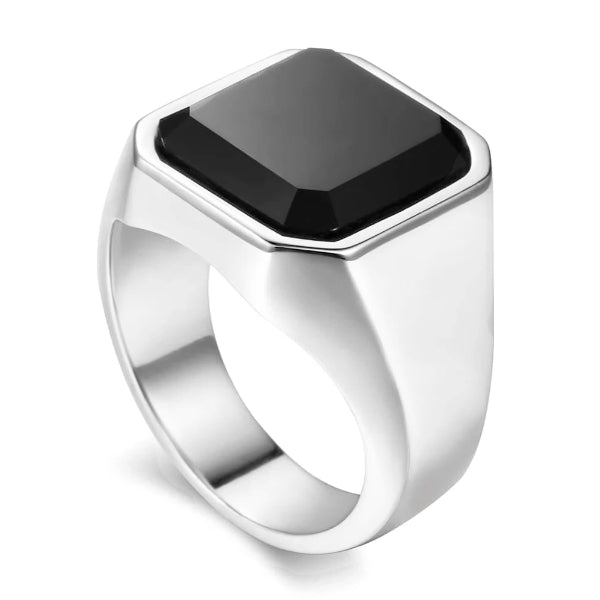 Classy Men Silver Square Signet Ring