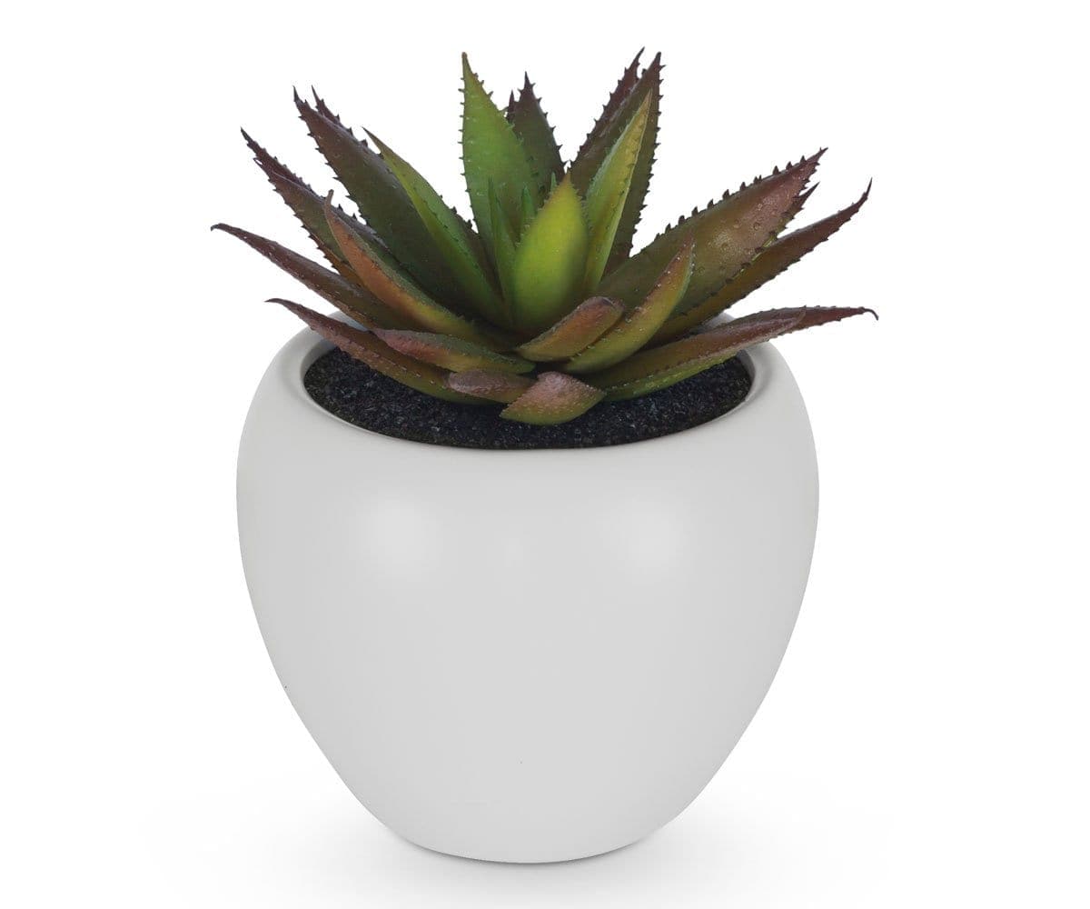 Small Potted Red and Green Faux Succulent