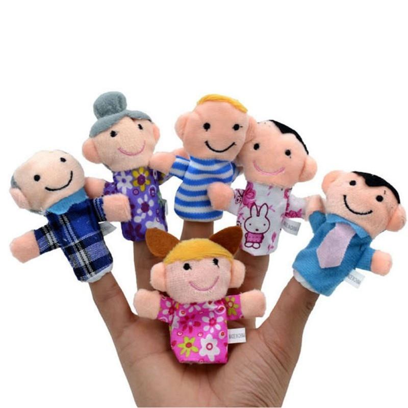New Kids Plush Cloth Dolls Family Game Learning Finger Puppets Toys 6PCS/Set