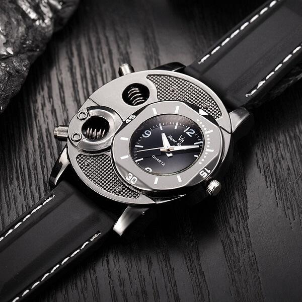 Men Quartz Watch Army Soldier Military Silica Strap Analog Wrist Army Watch and Leather Watches for Men