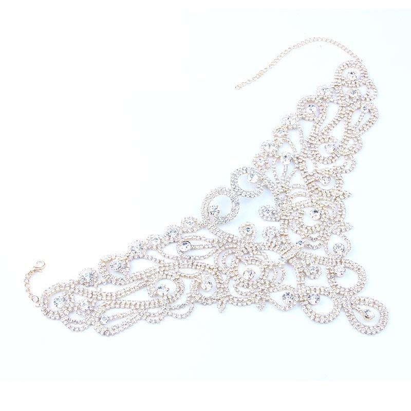 New Wedding Fashion Rhinestone Bib Collars Crystal Ladies Choker Necklace