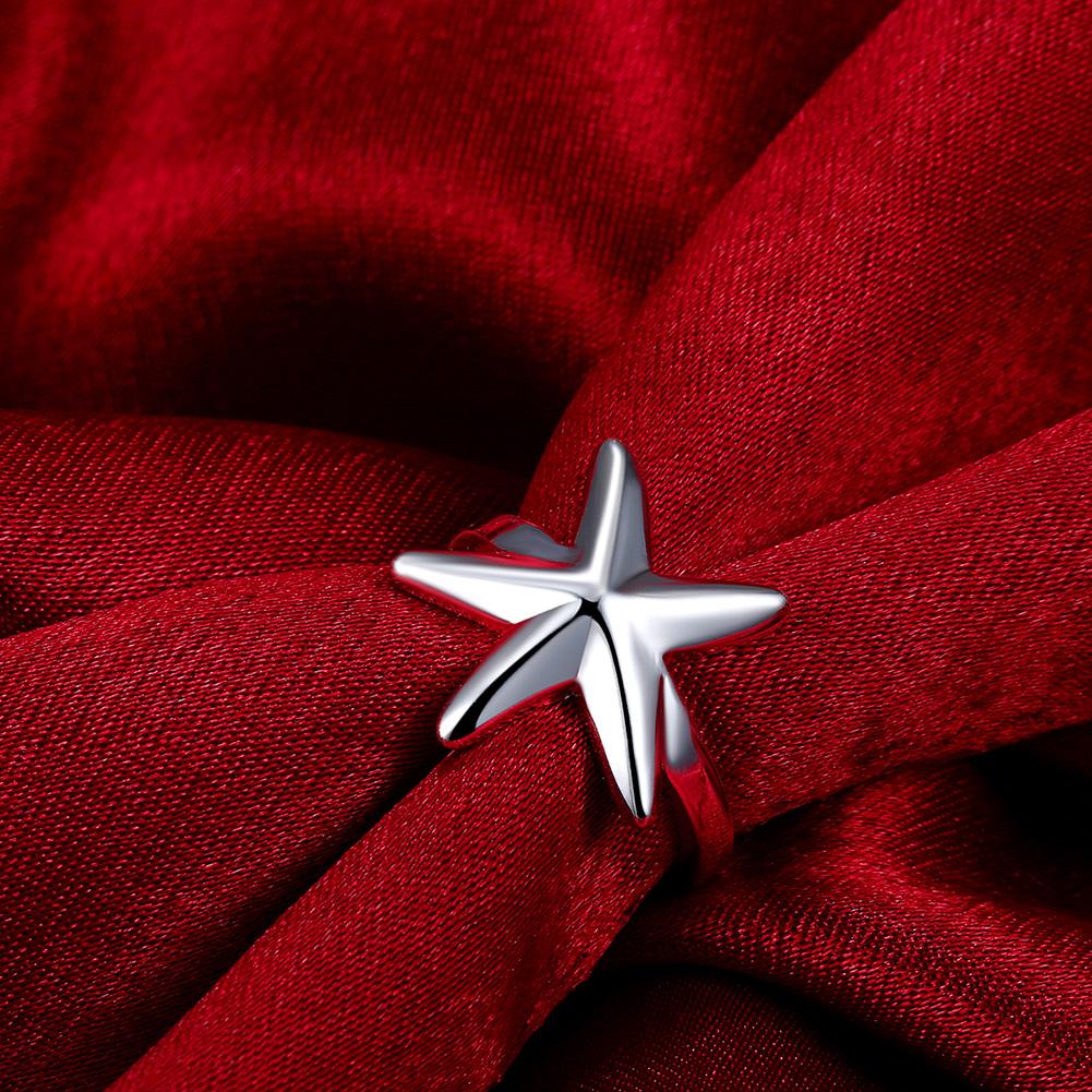 Star Five Angle Silver Plated Ring