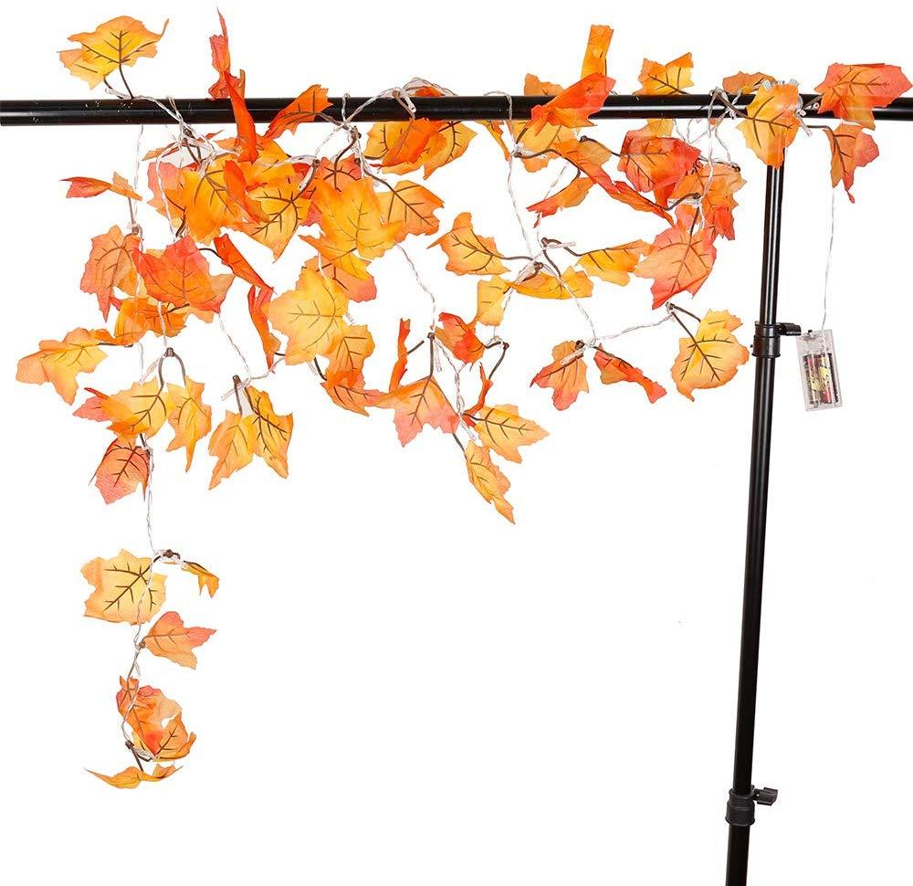 New Thanksgiving and Christmas Decor Lighted Fall Garland Party Accessory