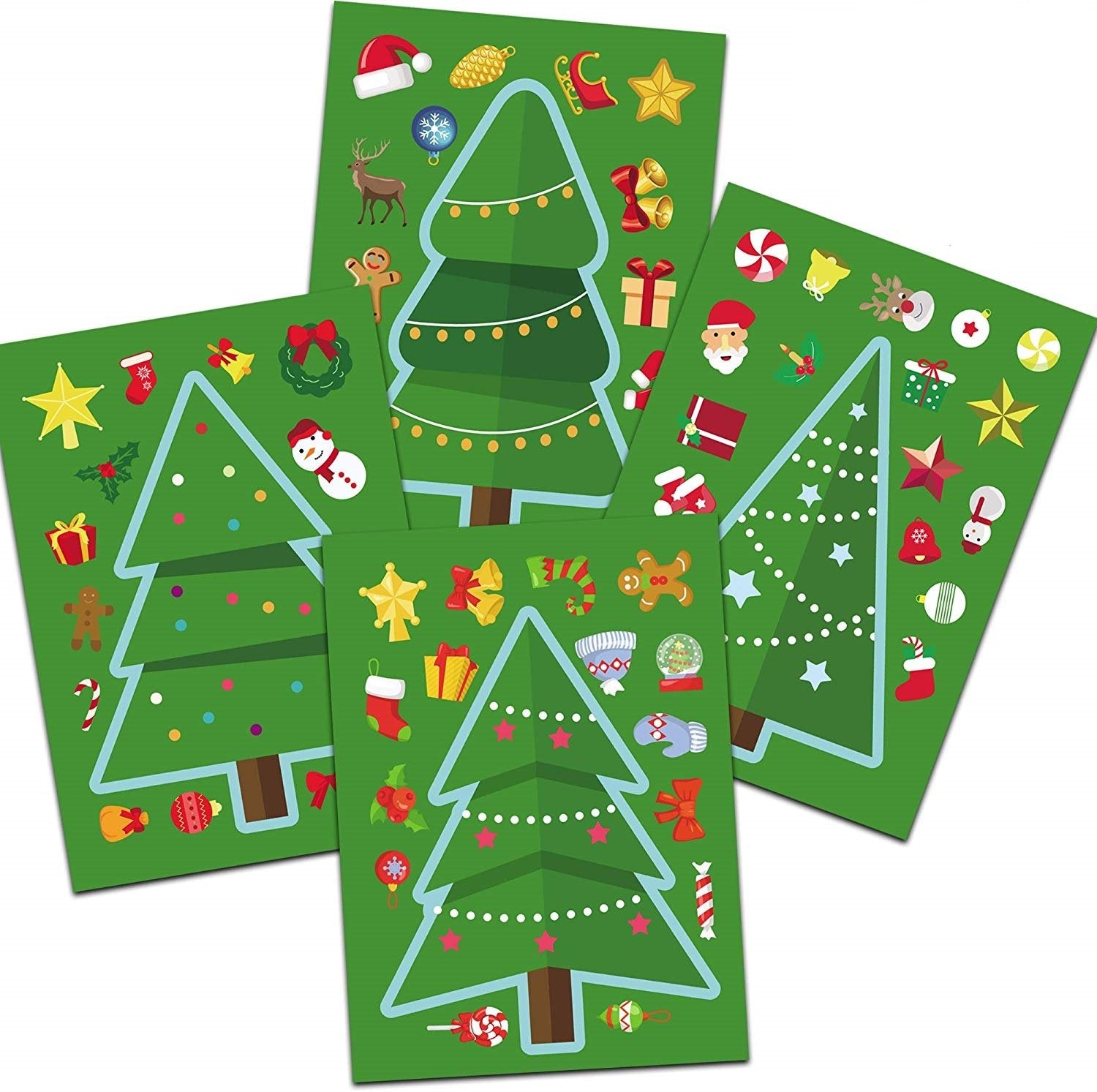 Happy Storm Christmas Party Games for Kids Make a Christmas Tree Sticker Xmas Party