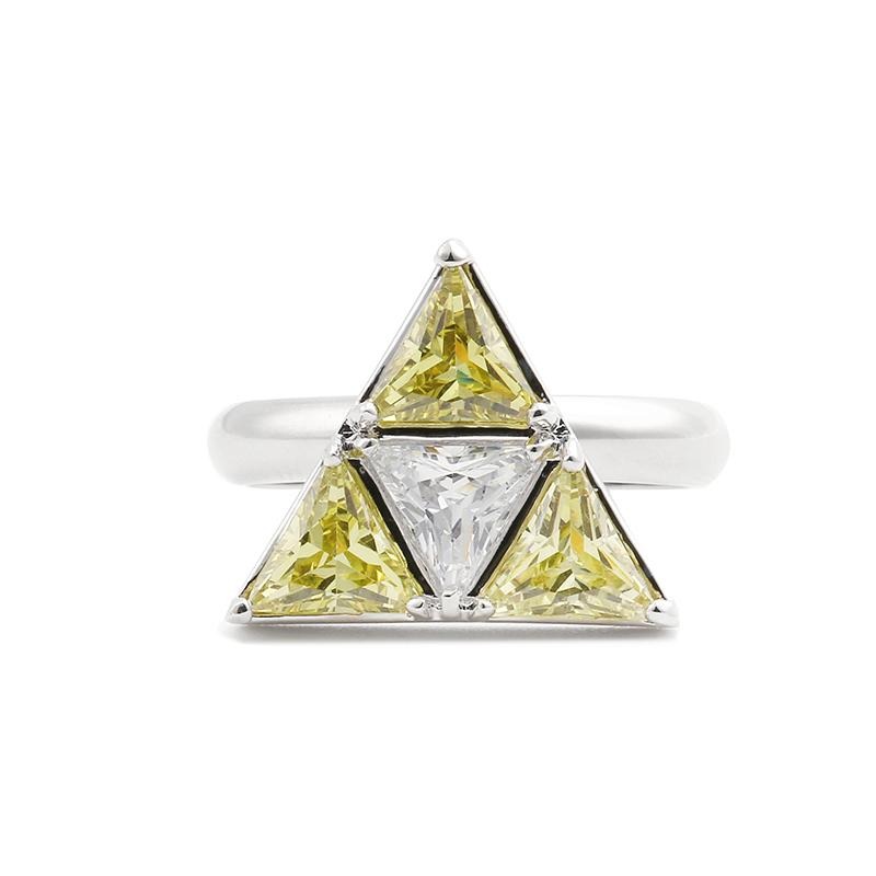 Cubic Zirconia Triangle Green Crystal Ring