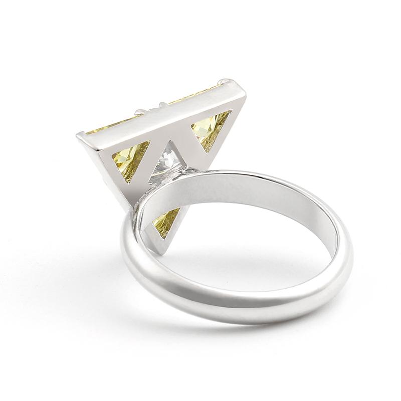 Cubic Zirconia Triangle Green Crystal Ring